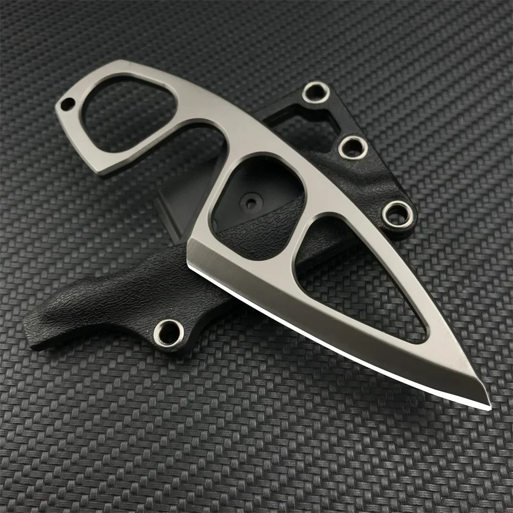 Pocket EDC Necklace Small Fixed Blade Knife 440C Stainless Steel Handle with ABS Sheath Outdoor Tactical Survival Mini Knives