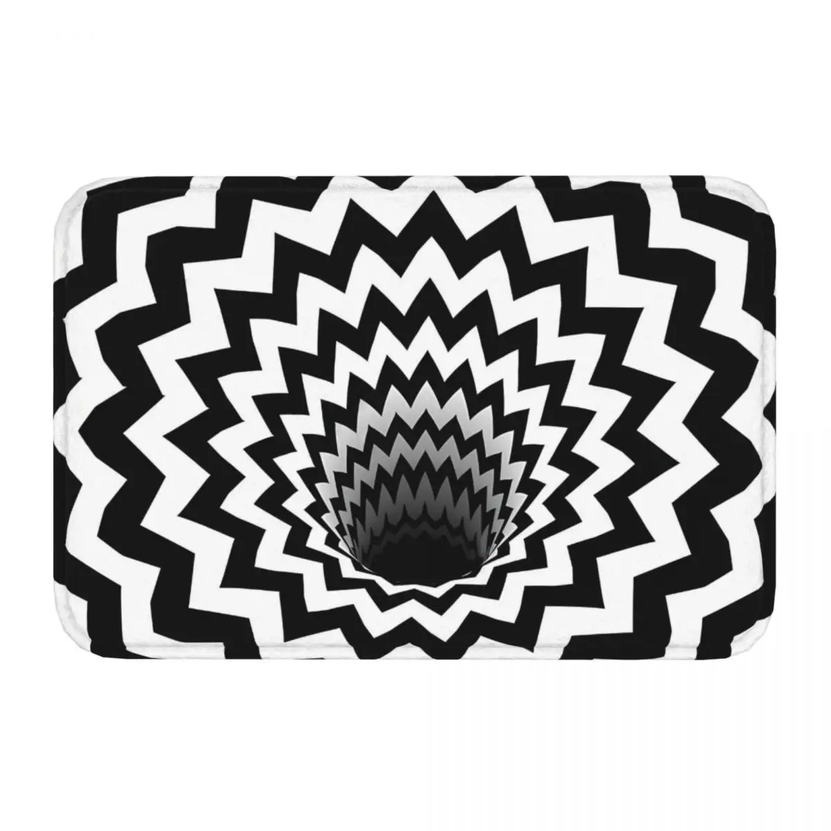 Optical Illusion Black Hole Chevron Black White Bedroom Mat Rug Home Doormat Kitchen Carpet Decoration