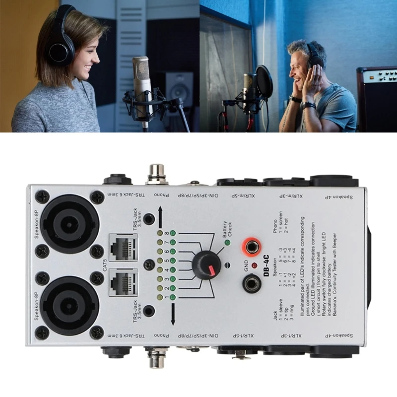 

M6CA 8 Way Switching Auditory Cable Tester For Recording Studios And Stage Setups With Easy Interfaces