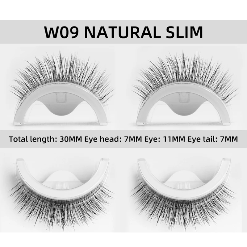 1คู่ Reusable Self-กาวขนตาปลอม3D Mink Lashes กาวตัวต่อขนตาไม่มีกาวขนตาแถบกาว