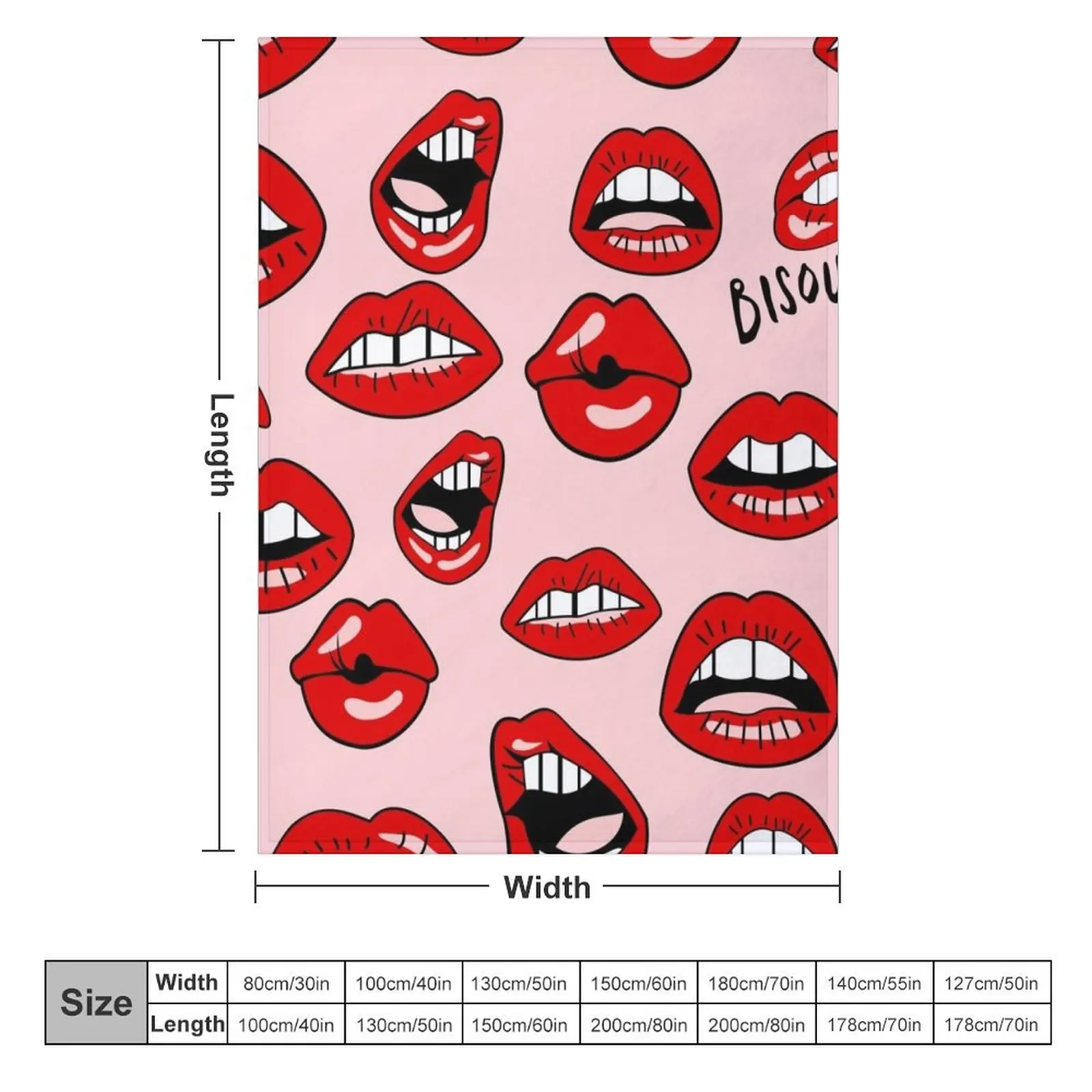 Sexy Lips Throw Blanket Hairys cosplay anime Blankets