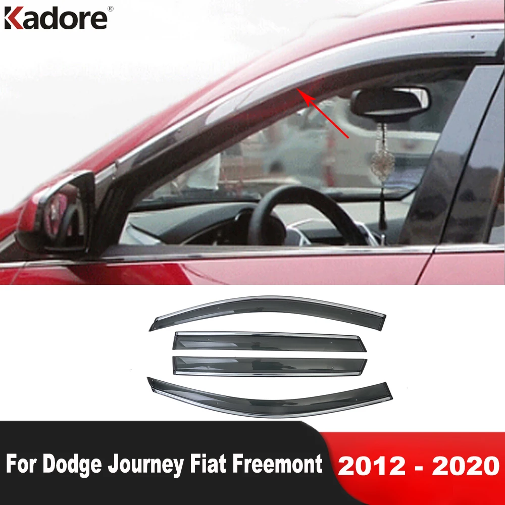 Window Deflectors For Dodge Journey JC For Fiat Freemont 2012-2019 2020 Car Wind Deflector Sun Guard Rain Vent Visor Cover Trim