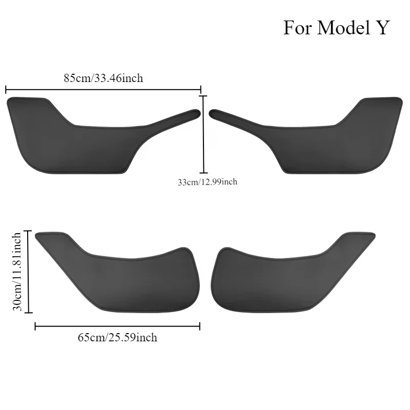 4 szt. Nadaje się do nowej wersji dla dywaników do drzwi Tesla Model Y/3, Model 3 Highland 2024 Wewnętrzne płyty ochronne