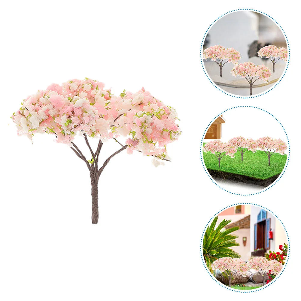 

10 Pcs Mini Cherry Blossom Tree Micro Landscaping Accessories Artificial Flower