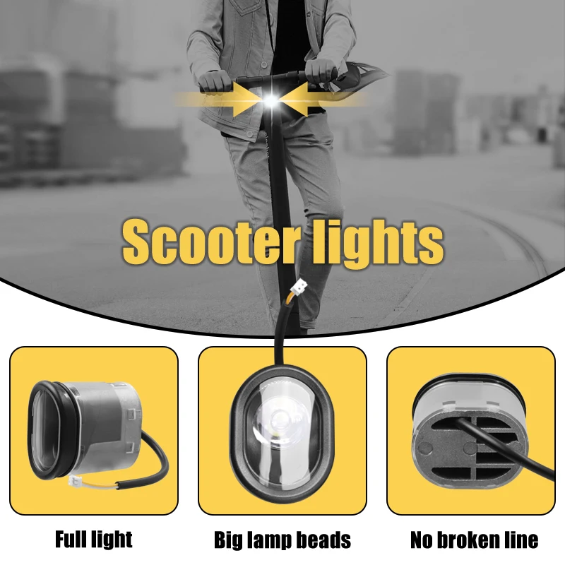 Para Segway Ninebot Es1 Es2 Es4 MAX G30 G30D Scooter Elétrica Farol Cabeça Lâmpada Frente LED Luz Ciclismo Sobressalente Substituir Acessório