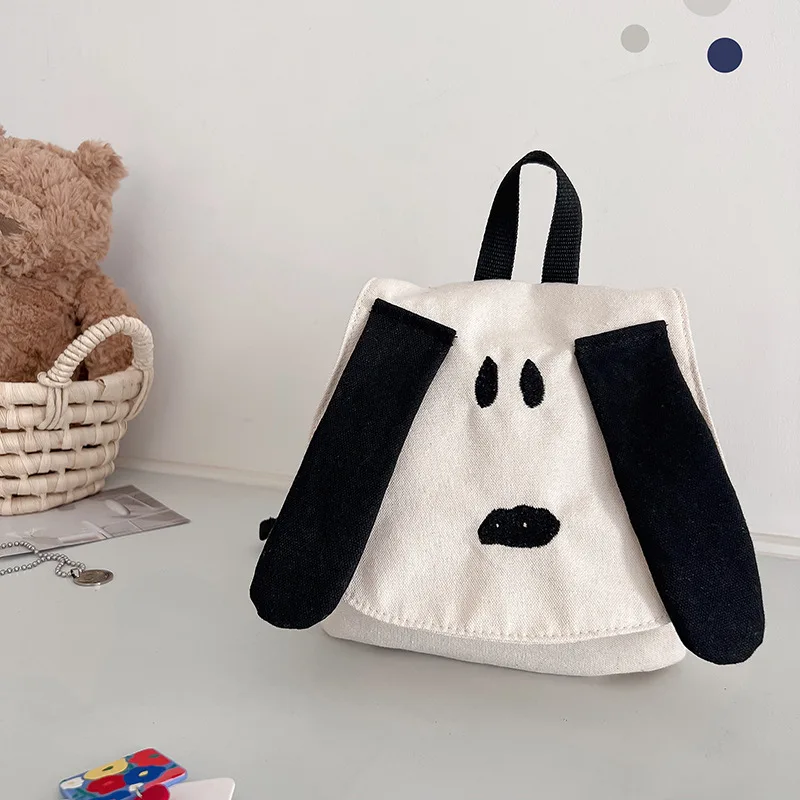 2023 New Children\'s Backpack Cartoon Cute Dog Fashion Baby Contrast Canvas Travel Bag for Boys Girls