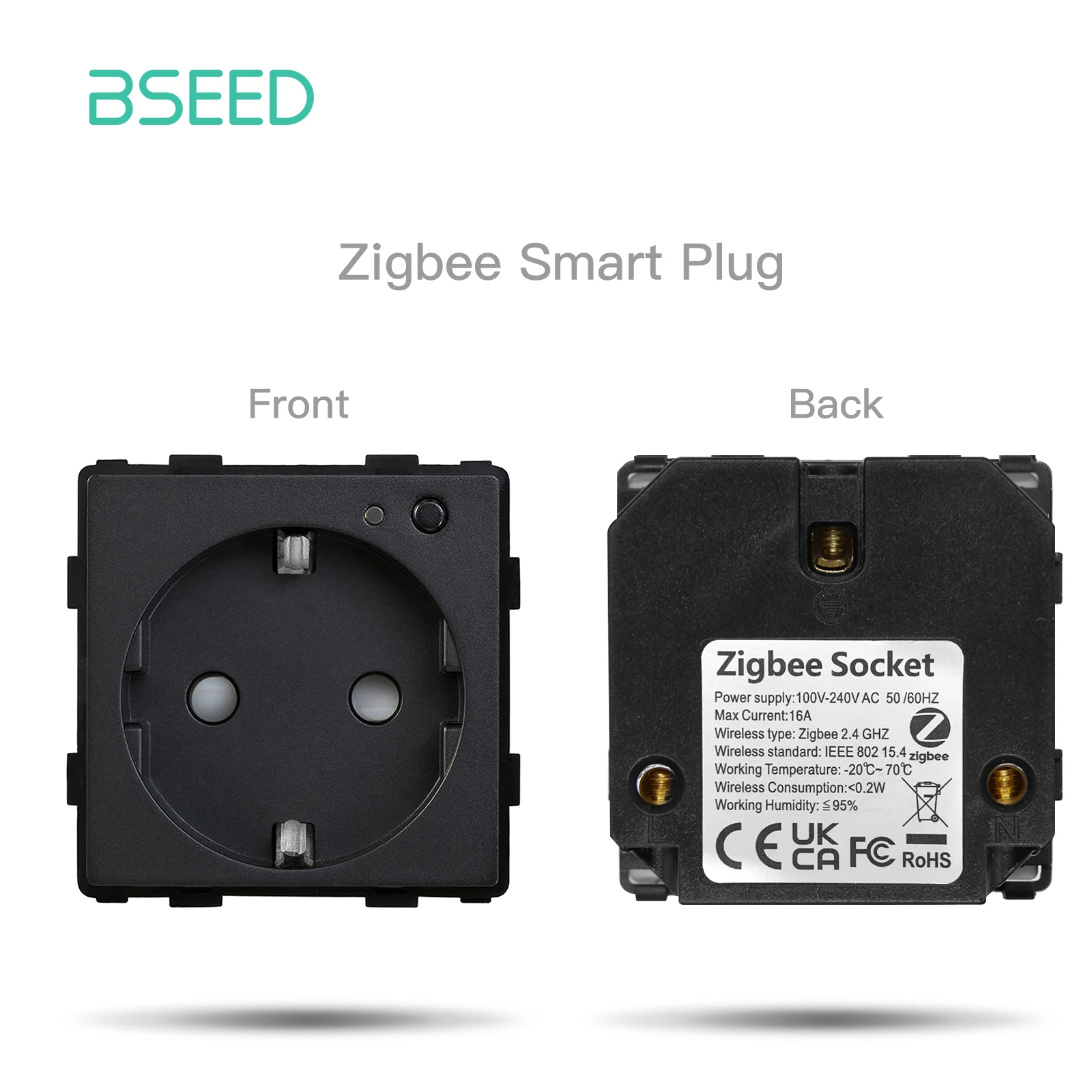 BSEED Zigbee Touch Schakelaar Functie Deel Glazen Paneel Smart Dimmer Gordijn Schakelaar DIY Deel Zigbee Tuya Socket Onderdelen Met Neutraal