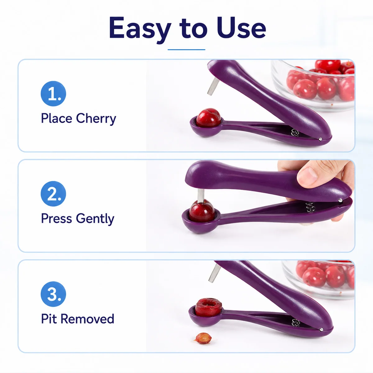 1/2pcs Cherry Pit Remover Handheld Cherry Cherry Cutting Tool Suitable For Household Kitchen Pressure Resistant Fruit PitRemover