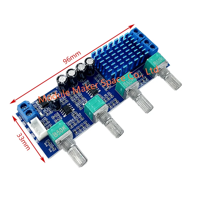 XH-M577 لوحة مضخم رقمي ثنائي القناة - TPA3116D2 وحدة صوت فئة D 80 وات * 2 طاقة عالية مع تحكم نغمة تيار مستمر 12-24 فولت