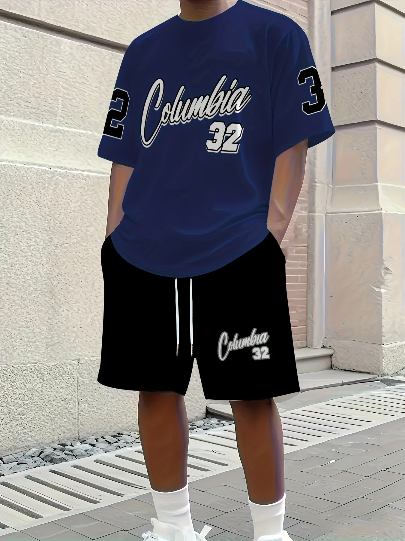 

The 2025 Summer new men's suit is a 3D printed casual trendy breathable quick-drying comfortable and sporty men's suit