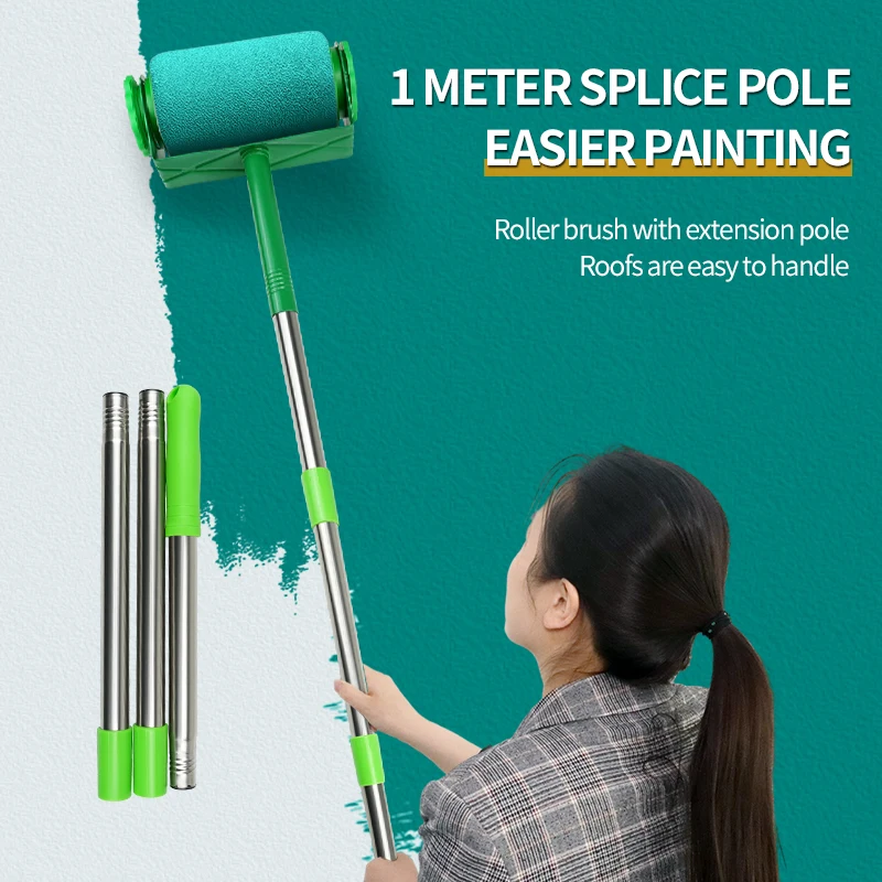 

6 Pcs Paint Roller Brush Kit Interior Wall Painting Brush Tools with Paint Rollers Handle Tool Paint Edger Set