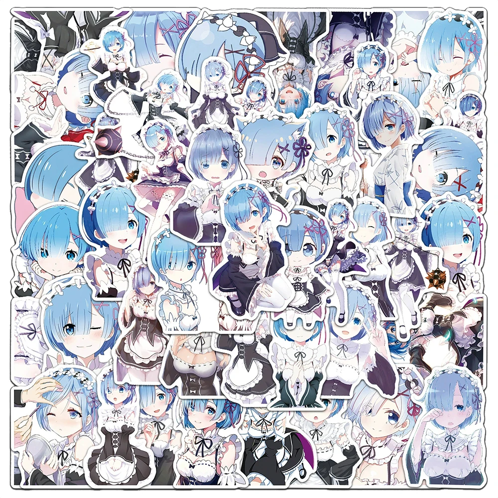 10/30/50pcs Anime Re:Life in a Different World From Zero Stickers DIY Water Bottle Stationery Phone Cute Rem Cartoon Girl Decals