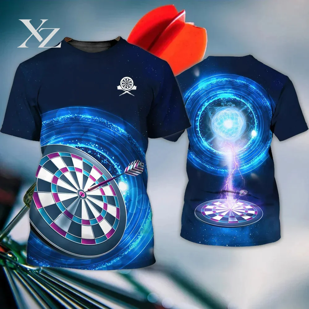 Hot Sale 3D Darts Target Print Men's T-Shirt O-Neck Pullover Summer Streetwear For 2024 Premium Durable Casual Tee