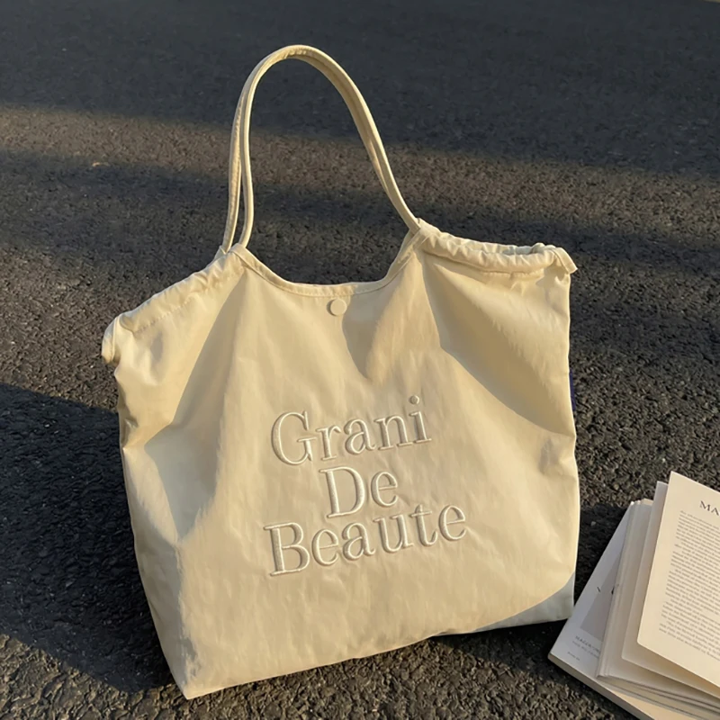 

Women Canvas Shoulder Bag New Fashion Embroidery Daily Shopping Bag Large Capaci Casual Versatile Artistic Commuting oulder Bag