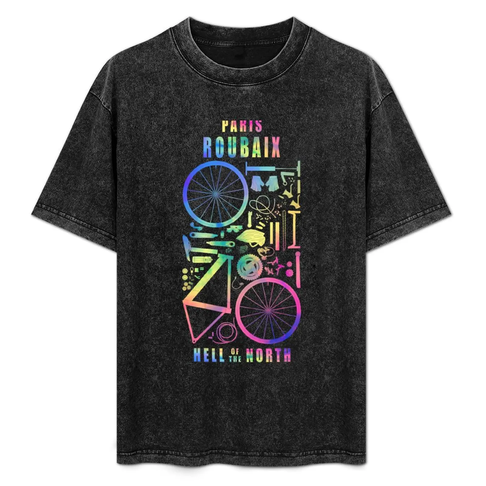 Camiseta Cycling Paris Roubaix, Paris roubaix painting2, camiseta minimalista informal de manga corta
