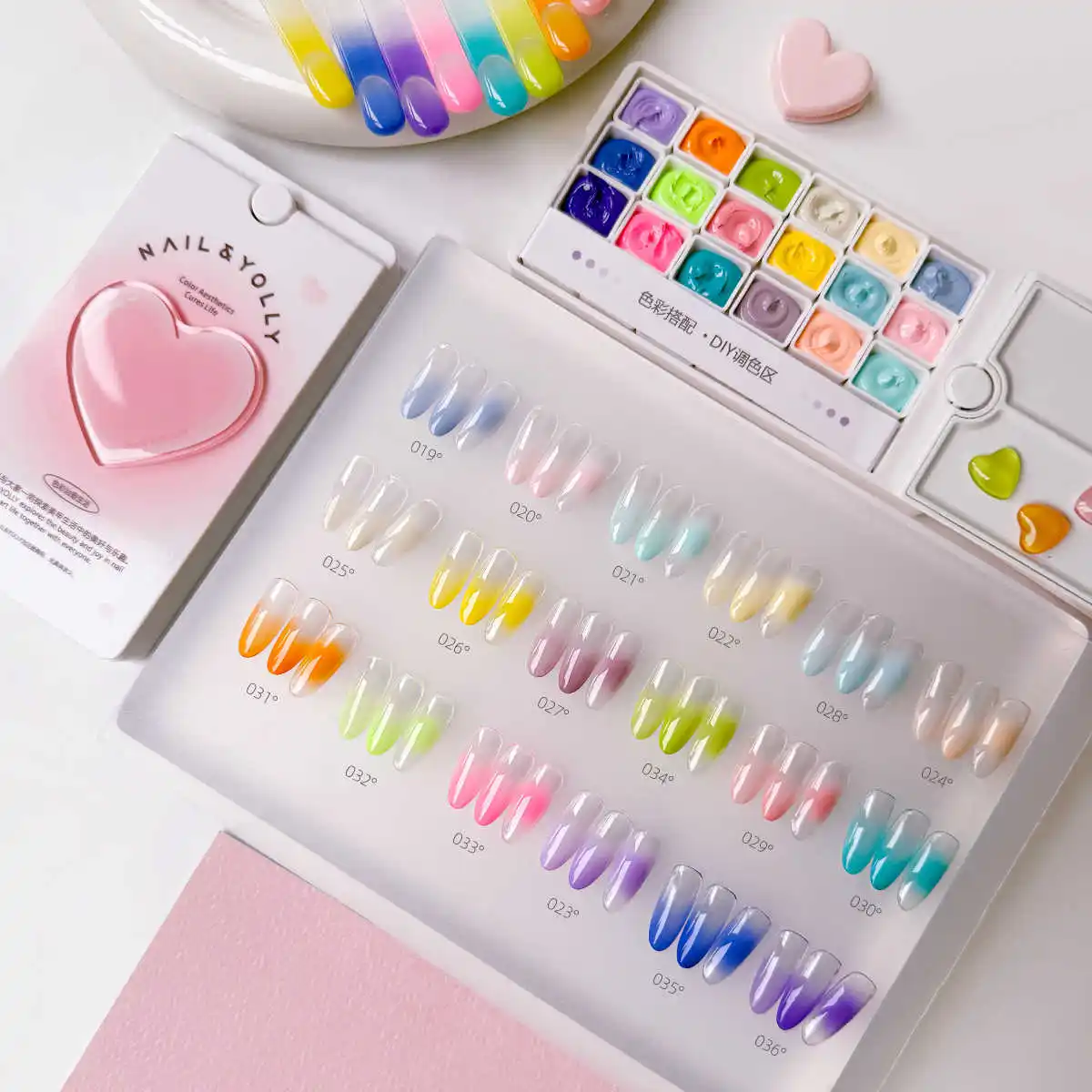 YOLLY Multicolor 18 Colors Solid color Pat Pat Nail Gel Set 2025 New Hot Sale HEMA-Free TPO-Free UV Gel for Nail Salon Wholesale