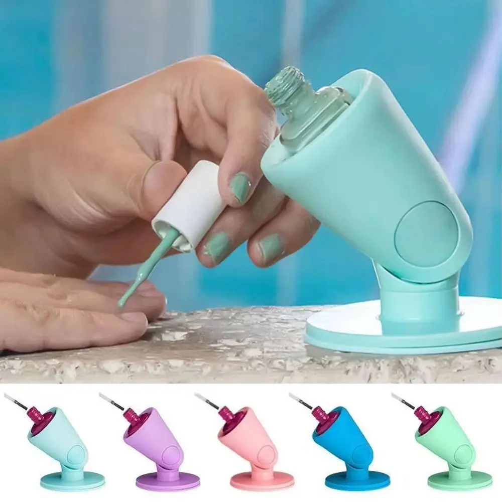 Untippable Base Silicone Nail Polish Holder Rotatable Anti-Spill Nail Polish Display Stand Multiple Colors Portable