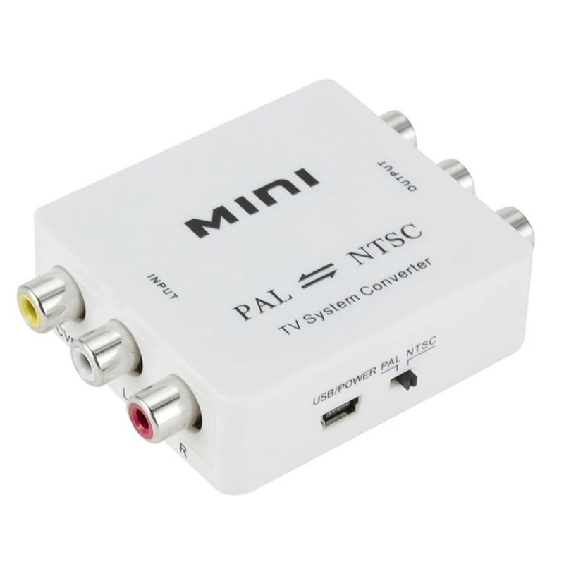 1 PCS Mini PAL NTSC Bi-Direction TV System Converter Switcher White ABS PAL To NTSC NTSC To PAL Dual-Way TV Composite Connection