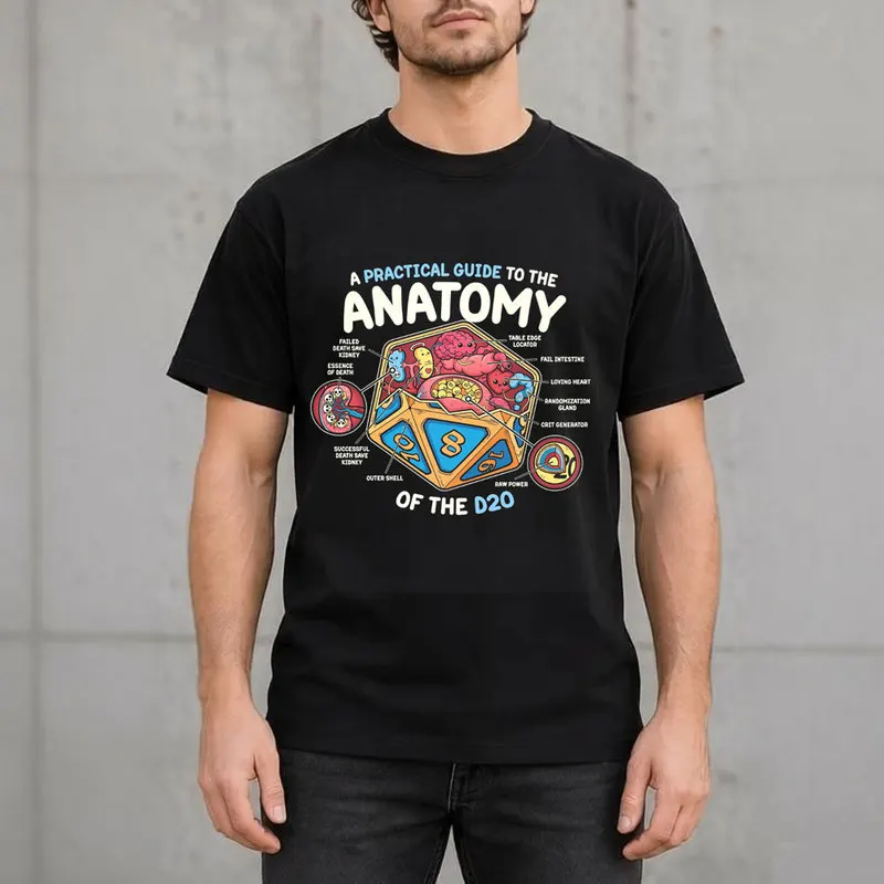 Anatomy of the D20 DM DND Dungeons Master Meme Funny Gift Tee TTRPG Dungeons and Dragons Gamer Graphic T-Shirt, Short sleeve Top
