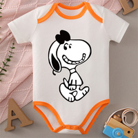 MINISO 100% Cotton Jumpsuit Snoopy Woodstock Print Baby Cloths Onesie Bodysuit for 0 To 12 Months Newborn Best Gift for Baby