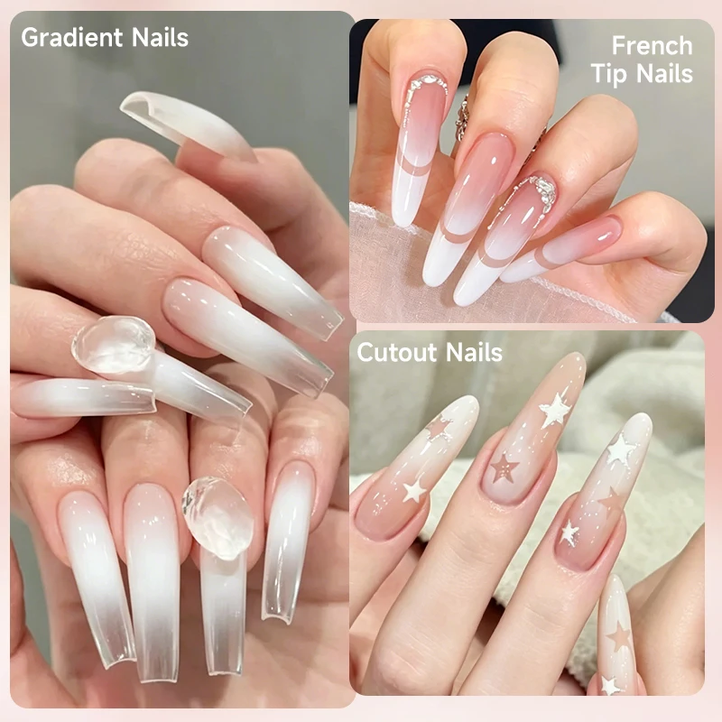UR SUGAR 1/2 Piezas Gel de Uñas Blanco para Pintar, 4 en 1 Degradado Francés, Cubrir Bordes y Líneas, Estampado de Uñas, DIY 4