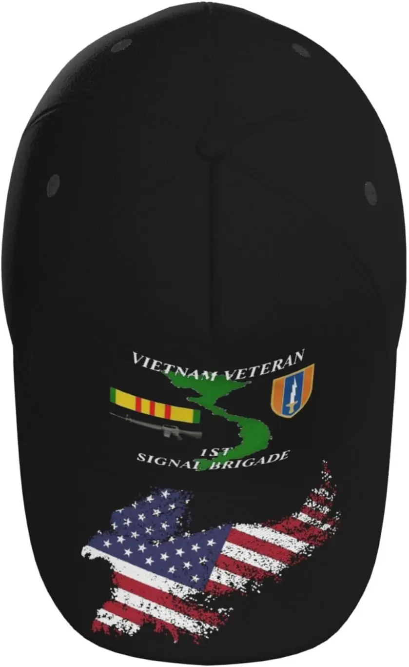 Бейсбольная кепка ветерана Вьетнама с 1-й сигнальной бригадой, регулируемая шляпа унисекс с американским флагом