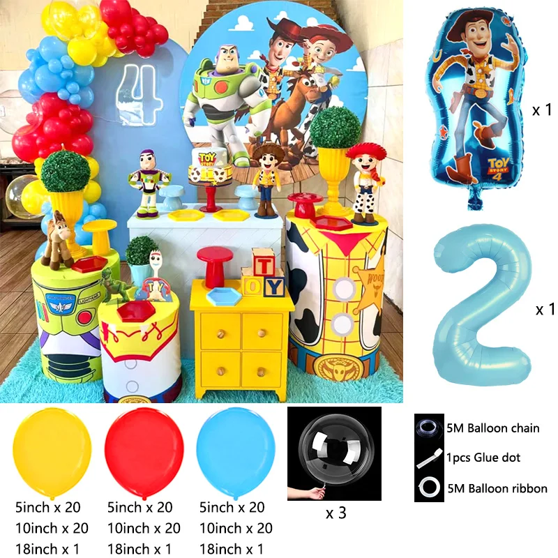 Cowboy Woody Themed Balloon Garland Arch Kit for Birthday Party Decorations Baby Shower Anniversary Graduation Event Supplies - view 3
