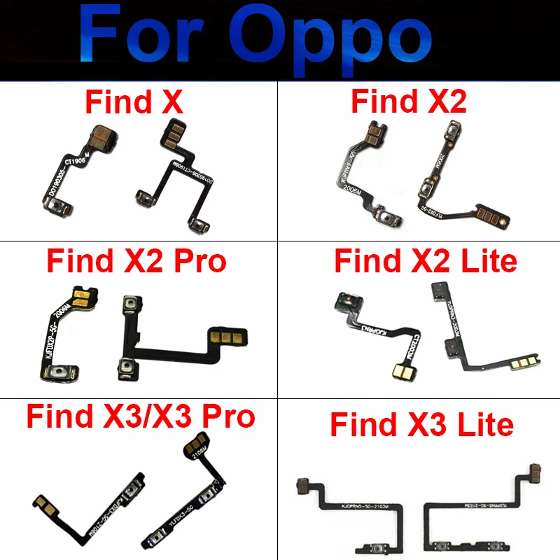 Power Volume Button For OPPO Find X X2 X3 Pro Lite ON OFF Volume Power Side Switch Keys Buttons Flex Cable Ribbon Replacement