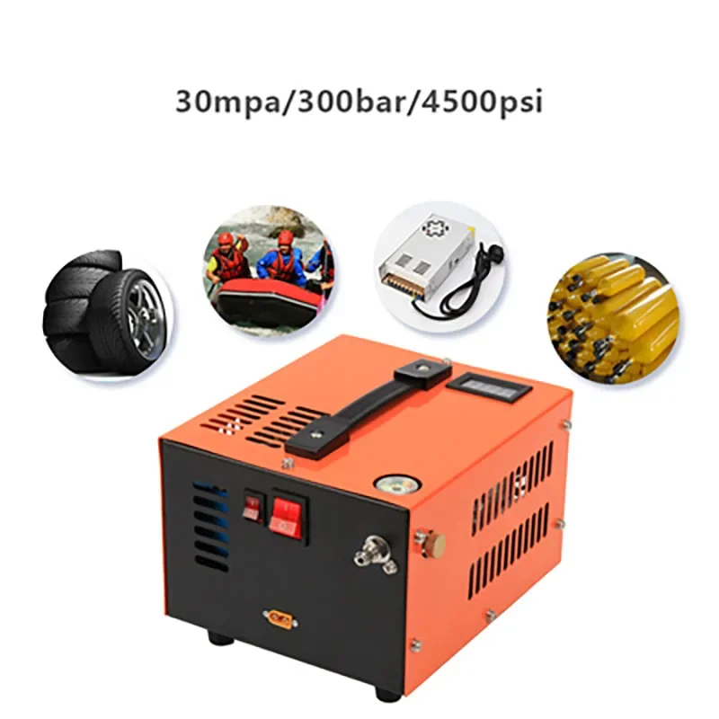 300W Air Compressor 12V/110V/220V 300bar Submersible Pump for Air Rifle Car - Multi-Voltage 120L/min High-Pressure Pump