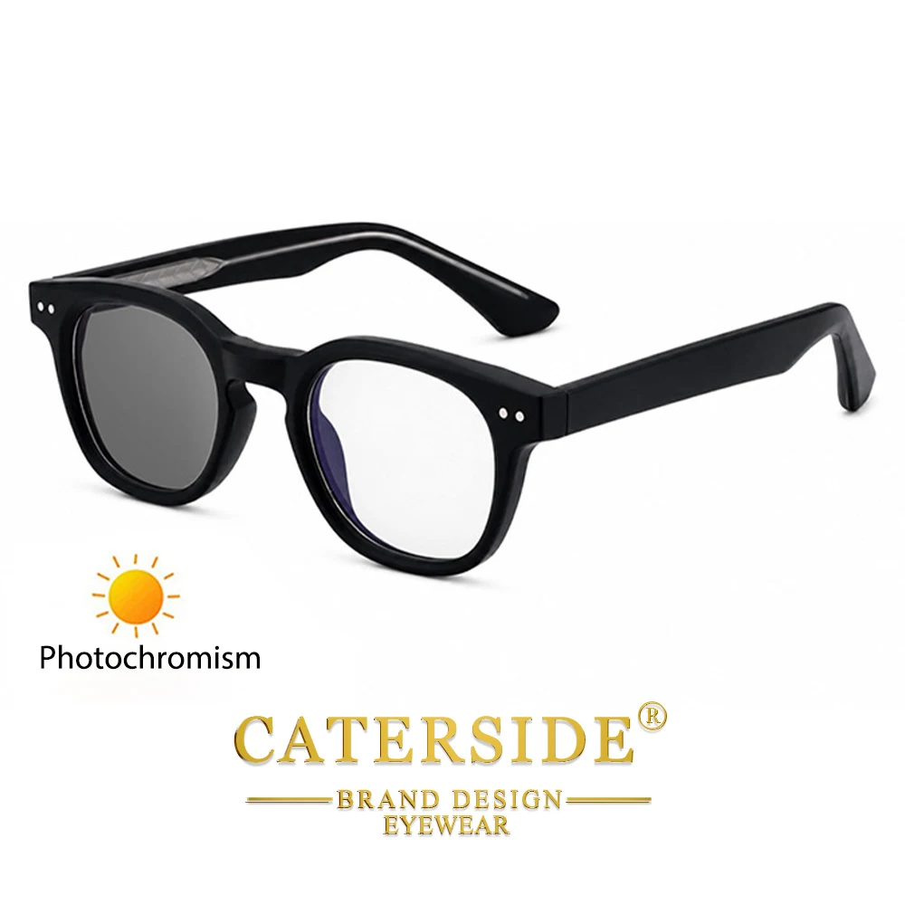 CATERSIDE Retro Herren-Sonnenbrille mit photochromen Gläsern, hochwertige quadratische PC-Sonnenbrille für Damen, Outdoor-Reise-Business-Brille, UV400 – Detail 2
