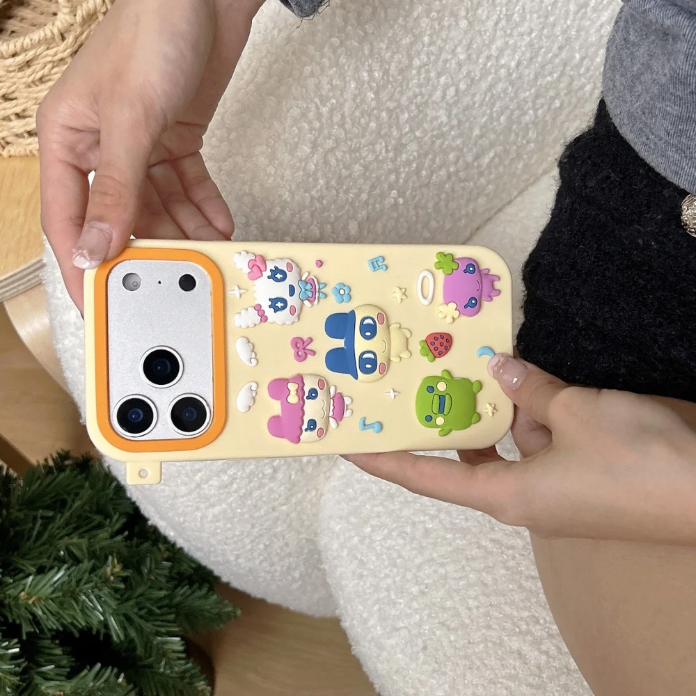 Cartoon Rabbit Emoji Phone Case For iPhone 17 16 15 14 13 12 Pro Max, Tamagotchi Style Personalized Protective Case - view 6