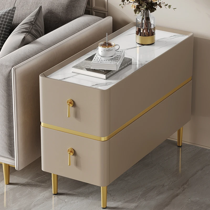 مصنع مخصص أريكة طاولة جانبية متعددة الوظائف منضدة غرفة نوم السرير طاولة القهوة الخشبية الحد الأدنى #5