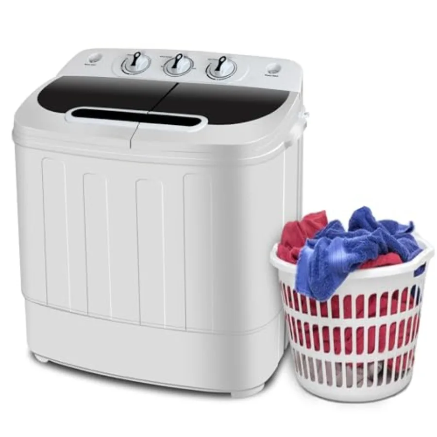 

Small Washing Machine Twin Tub Top Load Washing Machine 13lbs w Washer Spinner BuiltIn Gravity Pump 5.74 FT Power Cord Included