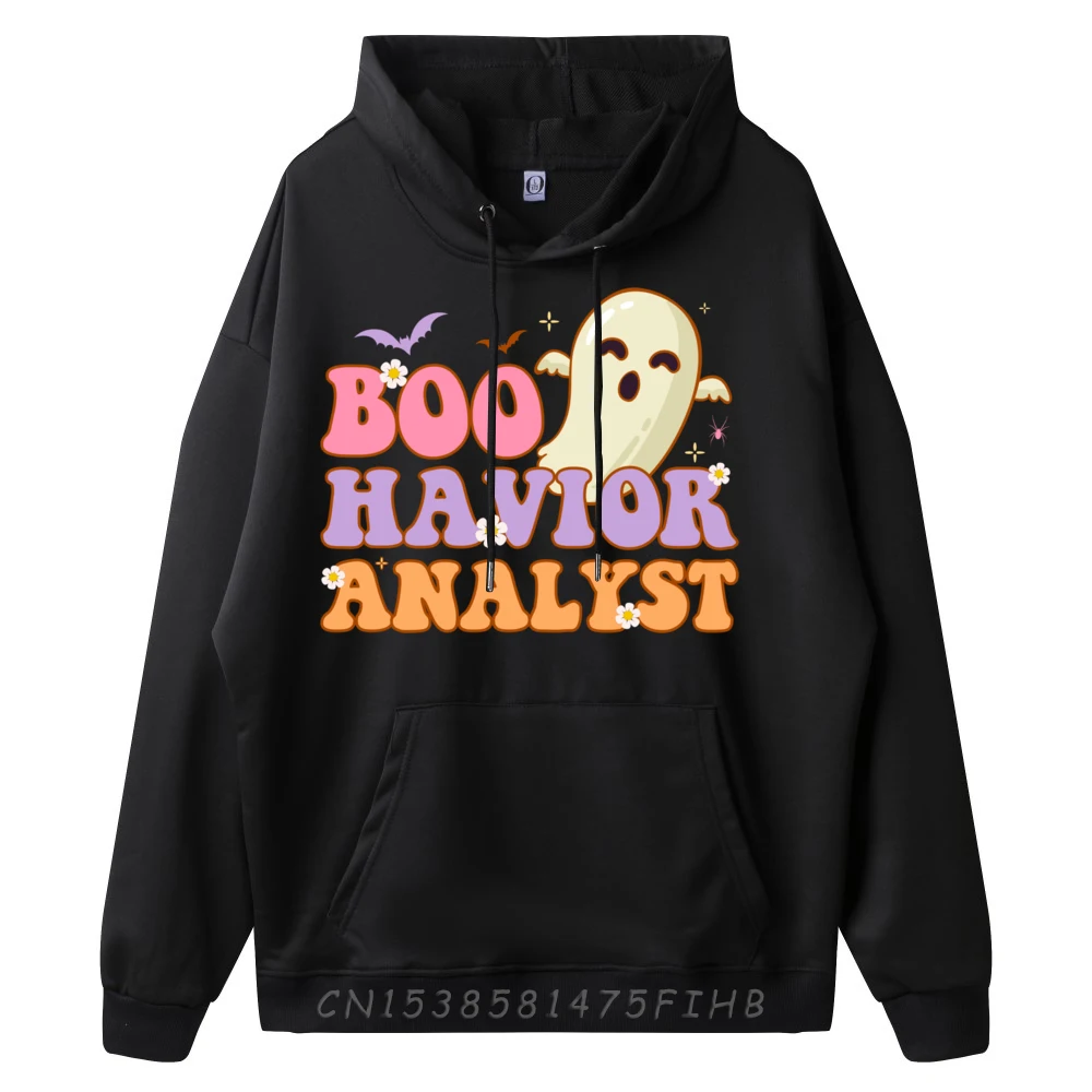 Boo Havior Analyst Retro ABA Therapist BCBA Halloween Ghost Graphic Pullover Limited Time Special Men's Clothing Deals Vegan