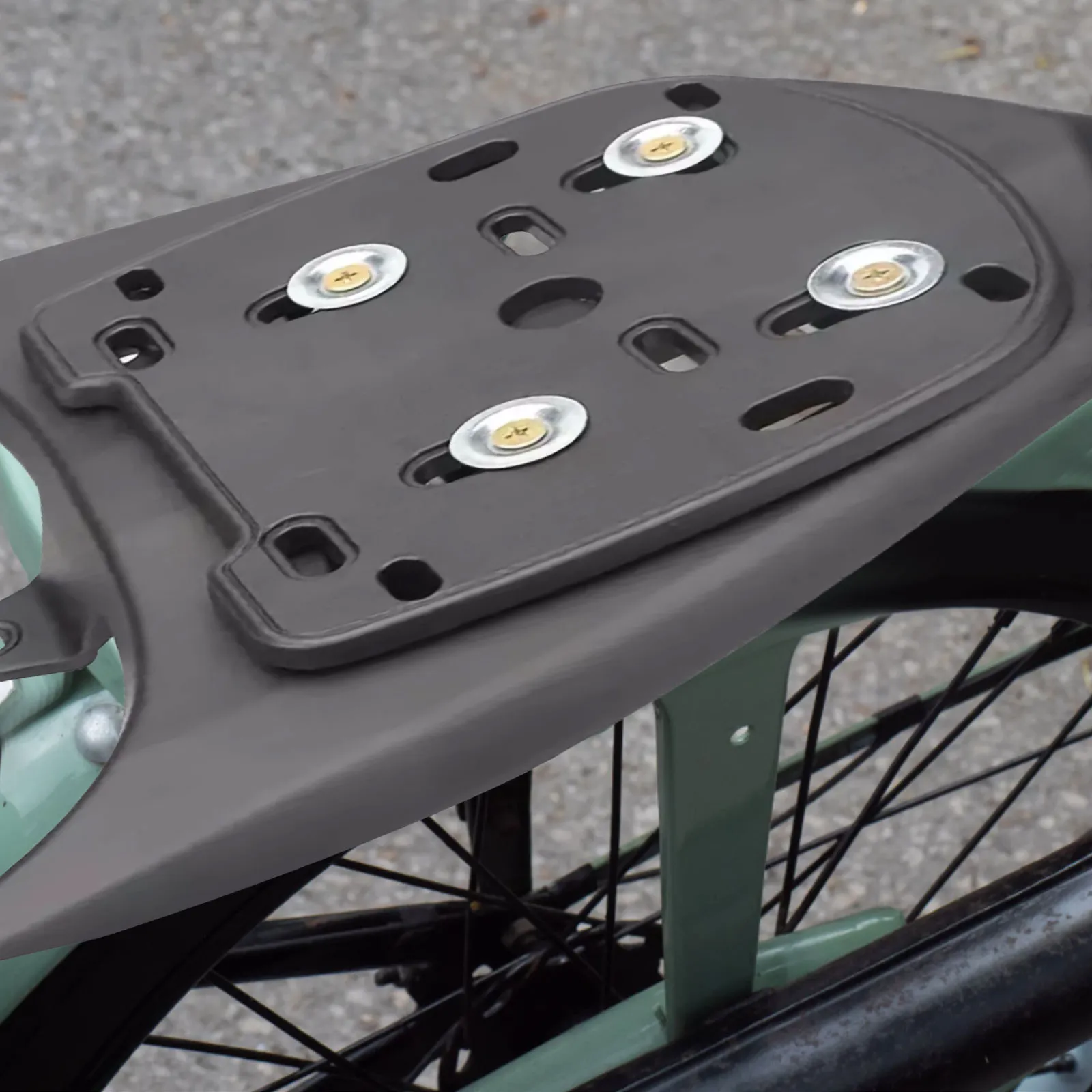1Set Motorcycle Rear Top Box Mounting Hardware Kit Thickened Base Plate Adapter for Universal Luggage Rack Trunk Case Mounting