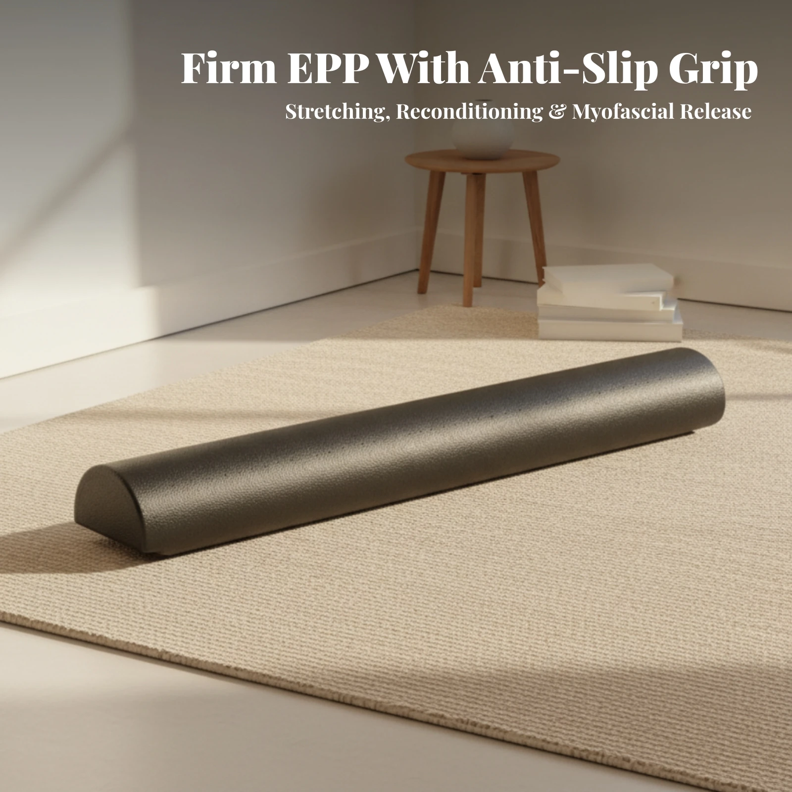 Half-Round Foam Roller High-Density Foam Roller with Flat Base Fitness Equipment Versatile Heavy Duty for Yogis