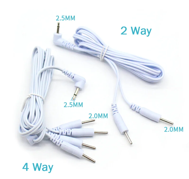 2/4-pin&2/4-way 2.5/3.5mm Electric Shock Wires Cable Electrode Lead For Muscle Stimulator Massage Therapy Tens Acupuncture