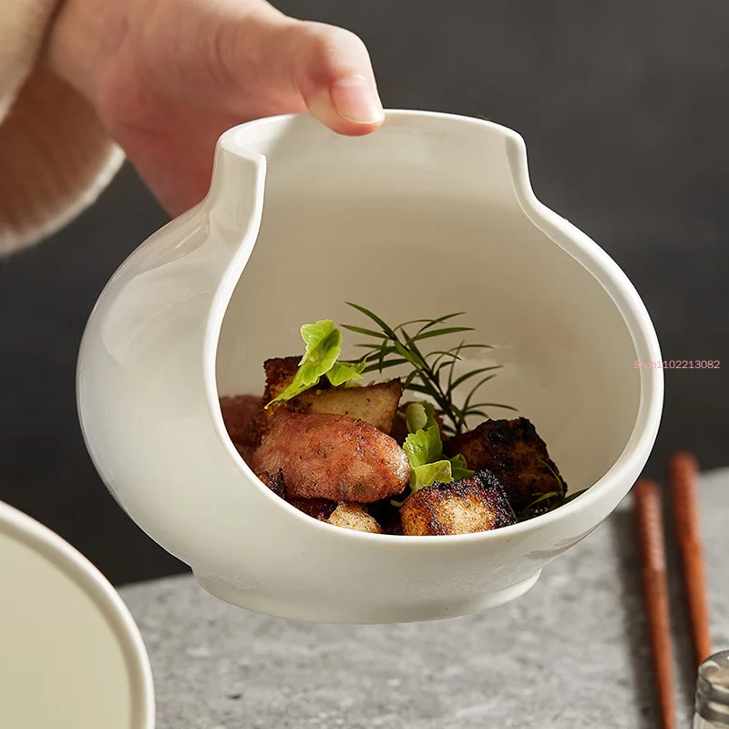 Restaurant Tableware Broken Vase Artistic Conception Dish Plate Placement Special Irregular Cold Fruit Dessert Bowl