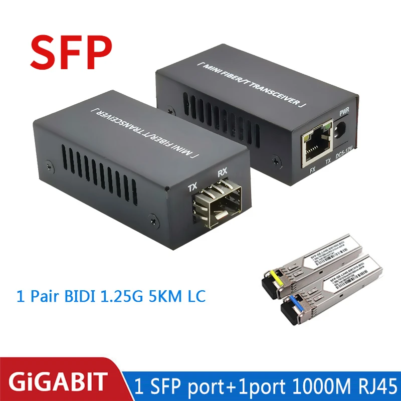 Convertitore multimediale Sfp Gigabit Mini10/100/1000Mbps Switch Ethernet in fibra ottica 1SFP1E 1F1E