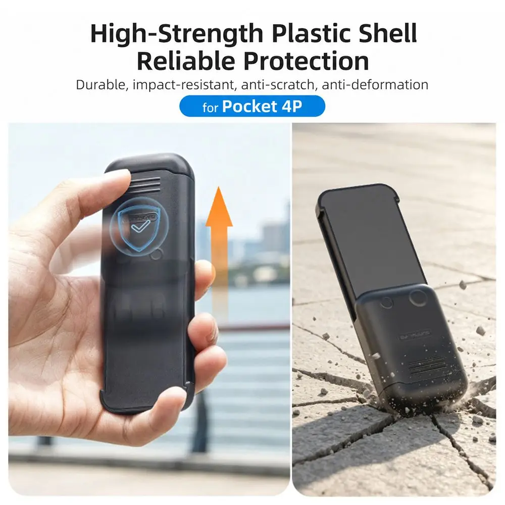Sliding Remote Control Protective Case Snap-On Plastic FrameTap Case Portable Shockproof Viewfinder Cover for Osmo Pocket 4P