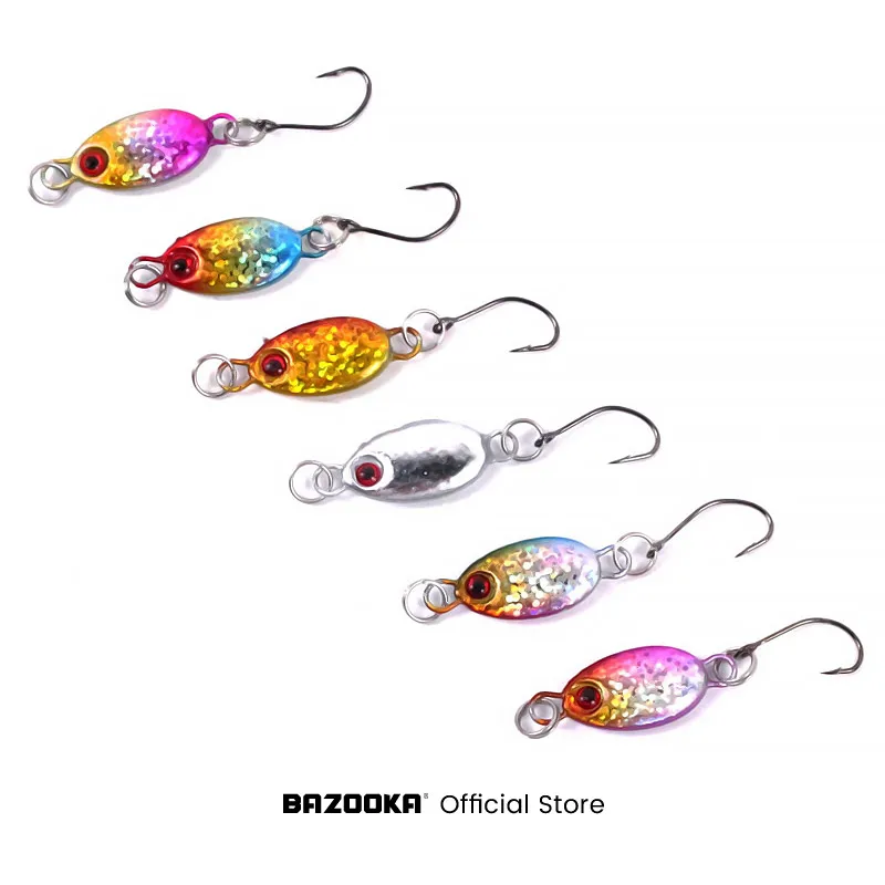 Bazooka Spoon Set Fishing Lure Metal Spinner Trout Bait Hard Leurre Copper Spinnerbait Artificial Jig Kit Tackle Winter With Box