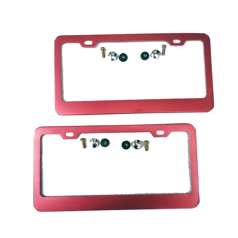 fit for USA Canada Car License Plate Frame Metal Number Plate Holder Auto Car Styling Accessories 2 Pcs