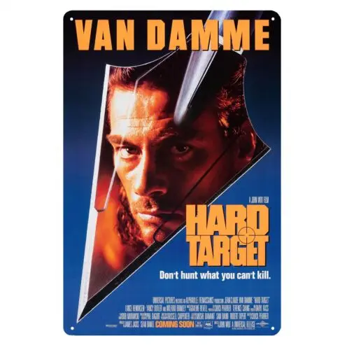Hard Target Van Damme Movie Metal Poster Tin Sign 20x30cm Plaque sign