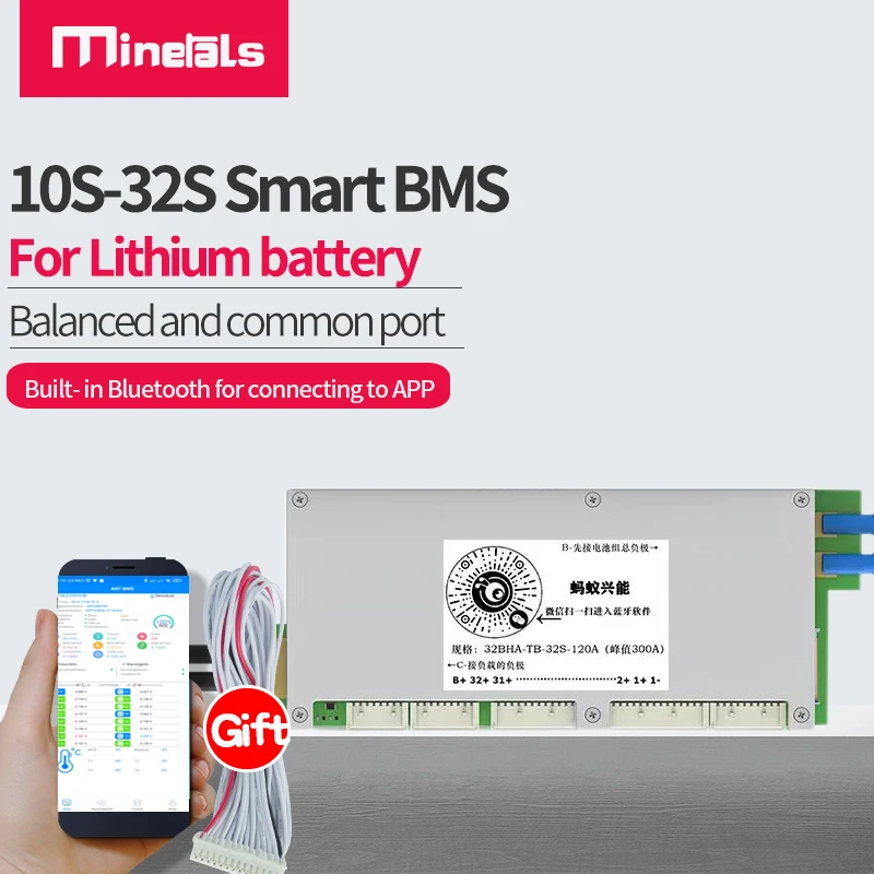 10S-32S ANT Smart BMS 250A 200A 300A 16S 20S 24S wbudowane oprogramowanie aplikacji Bluetooth LiFePo4 li-ion LTO tablica zabezpieczająca baterię PCM