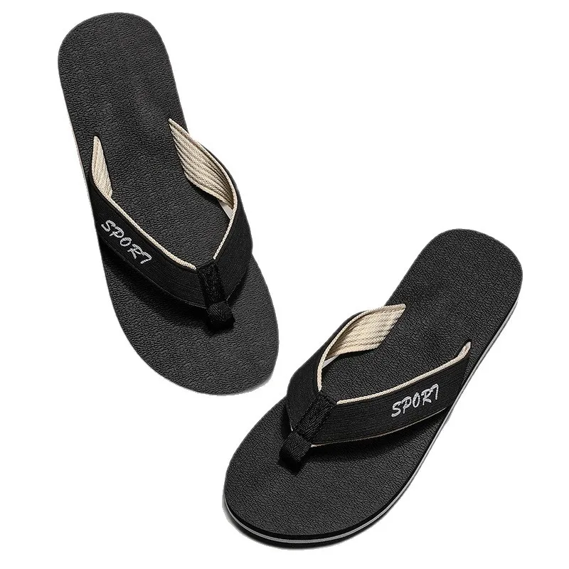 

New Men's Flip Flops Summer Outer Wear Non-slip Toe-gripping Clamp Shoes for Man Beach Sandals Students Version Men's Slippers