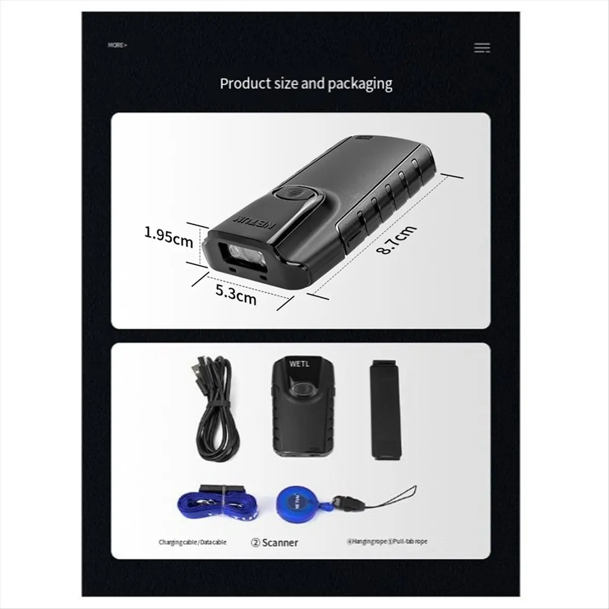 SWXF  Wireless CCD Barcode Scanner and E800 Bluetooth 2D QR Bar Code Reader PDF417 Scanner for Mobile Payment Industry