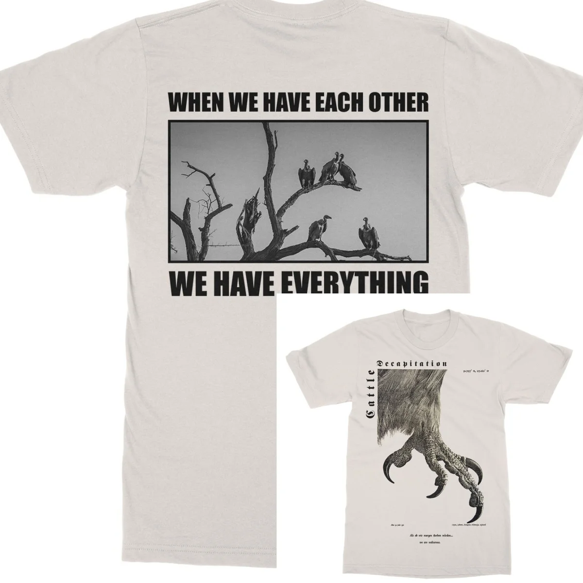 Bull Head Beheading Vulture Band T-Shirt 100% Cotton Graphic Tee Men Women Summer Streetwear Top