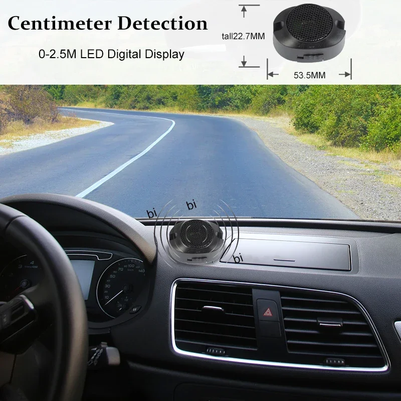 16.5mm Flat Probe Parking Sensor Kit 4 Sensors Buzzer Detector Reversing Radar Universal Auto Auxiliary Safety Accessories 12V