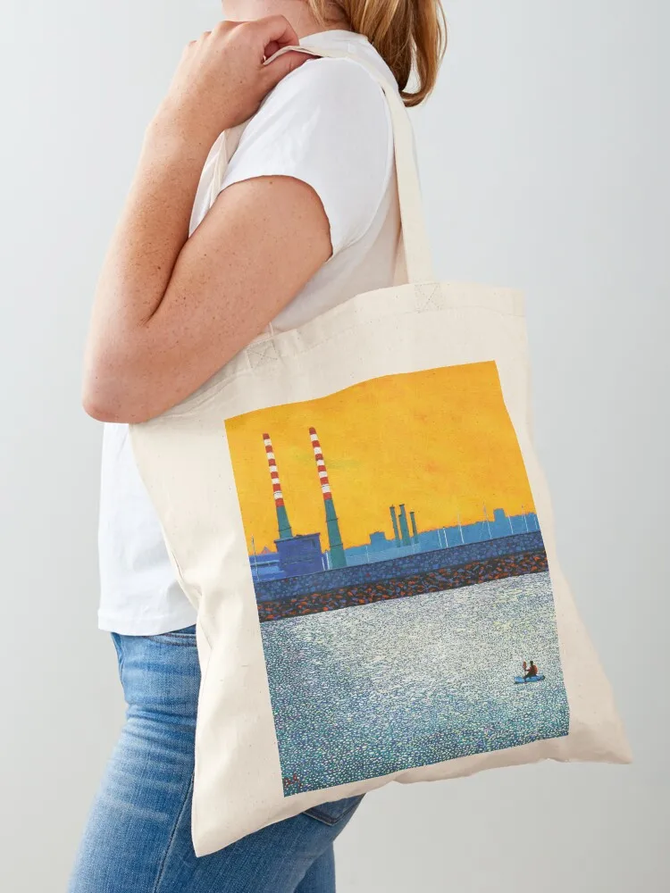 

Poolbeg, Kayakers, Sunlight (Dublin, Ireland) Tote Bag Large bags for women custom bags tote bags cloth Lady bag