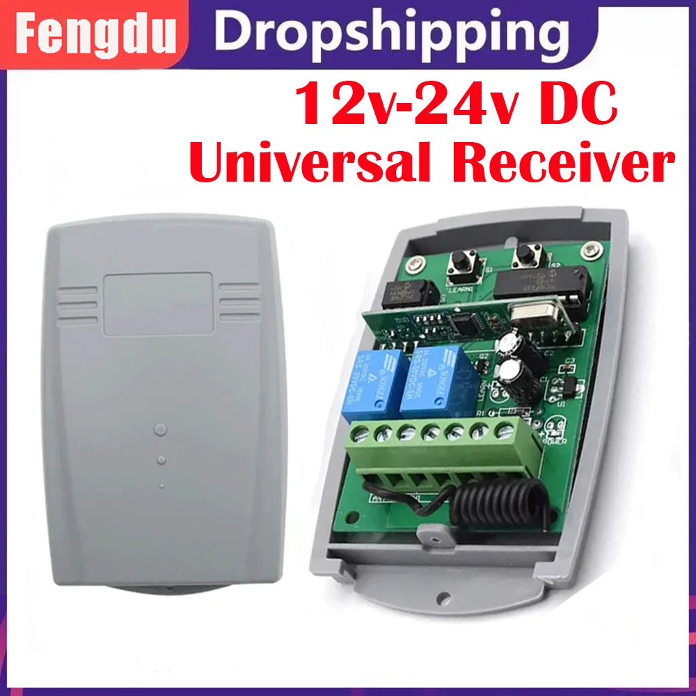 Universal Garage Door Remote Control Receiver 2CH 433.92MHz Fixed Code and Rolling Code Universal